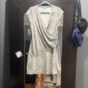 Athleta Gray Paisley Mini Dress